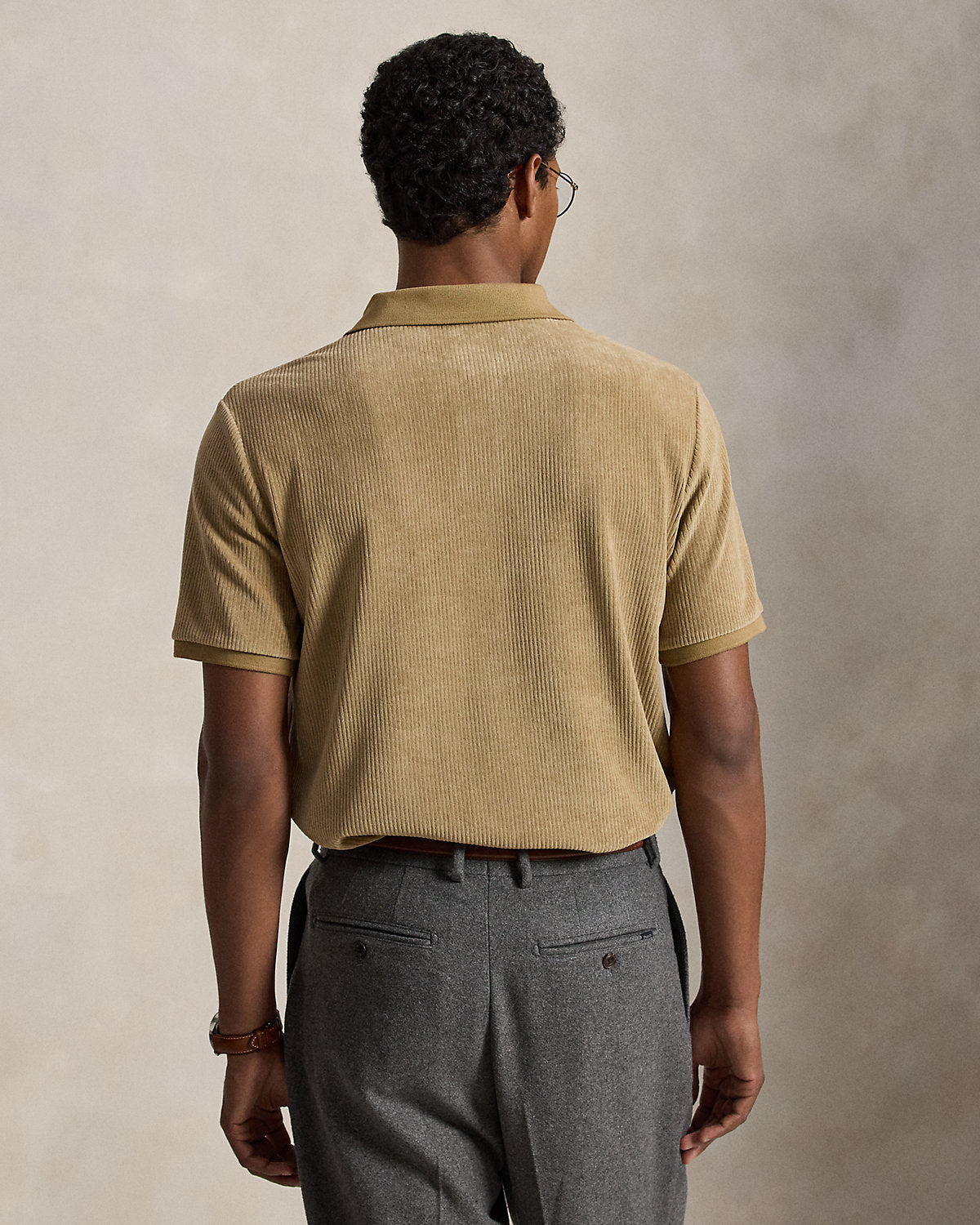Classic Fit Knit Corduroy Polo Shirt
