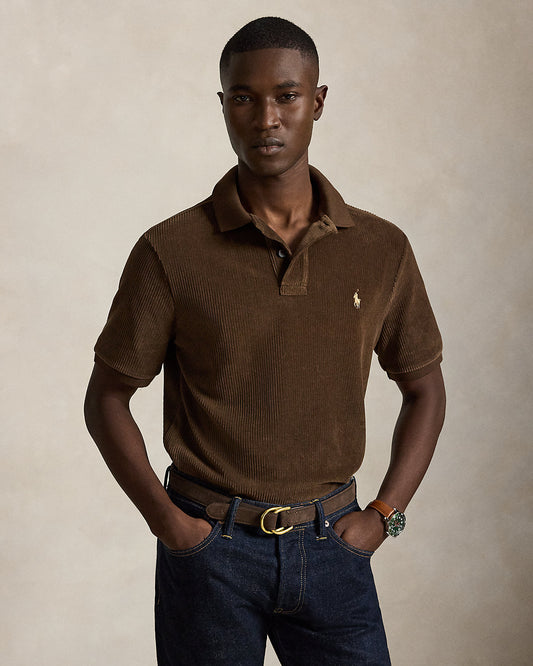 Classic Fit Knit Corduroy Polo Shirt
