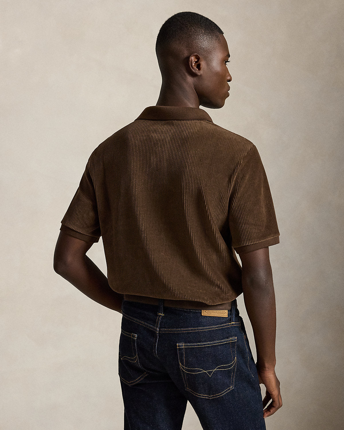 Classic Fit Knit Corduroy Polo Shirt