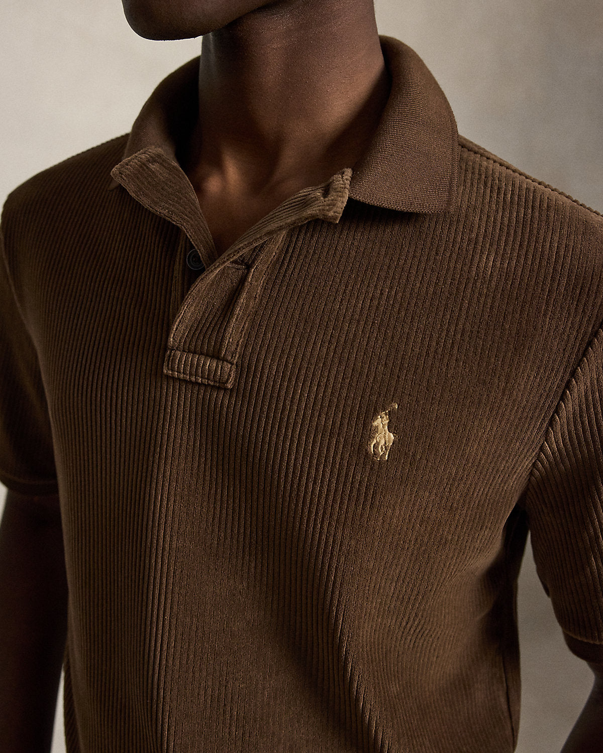 Classic Fit Knit Corduroy Polo Shirt