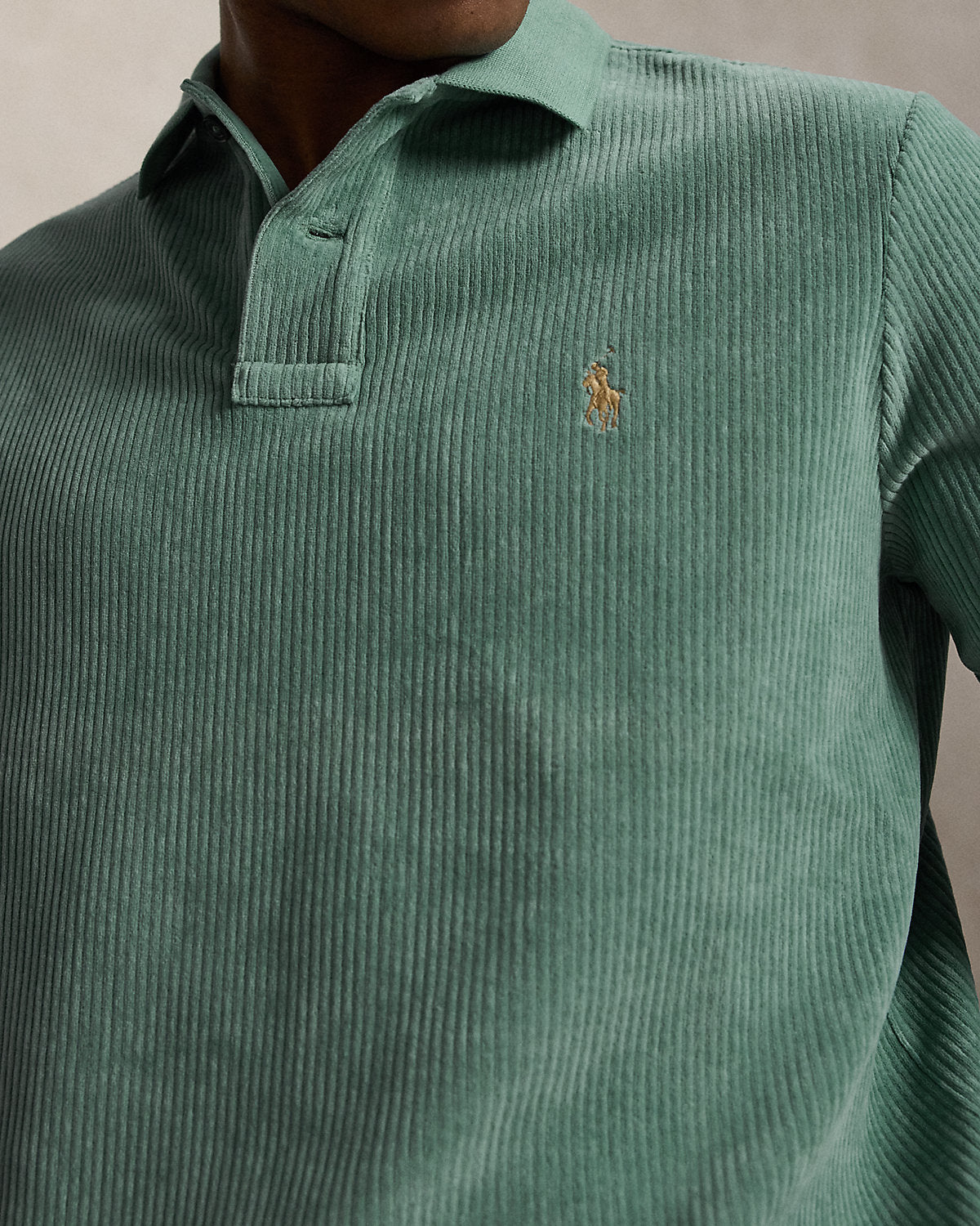 Classic Fit Knit Corduroy Polo Shirt