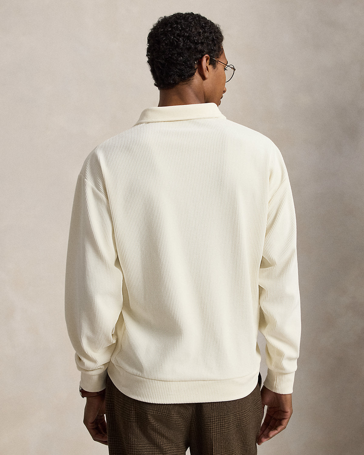 Relaxed Fit Knit Corduroy Polo Shirt