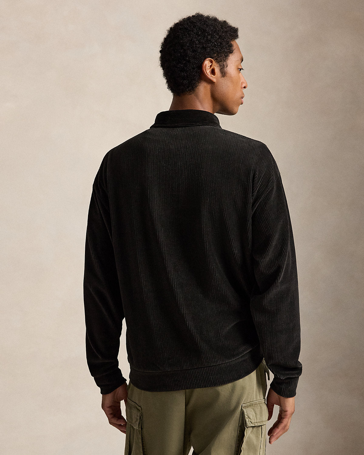 Relaxed Fit Knit Corduroy Polo Shirt