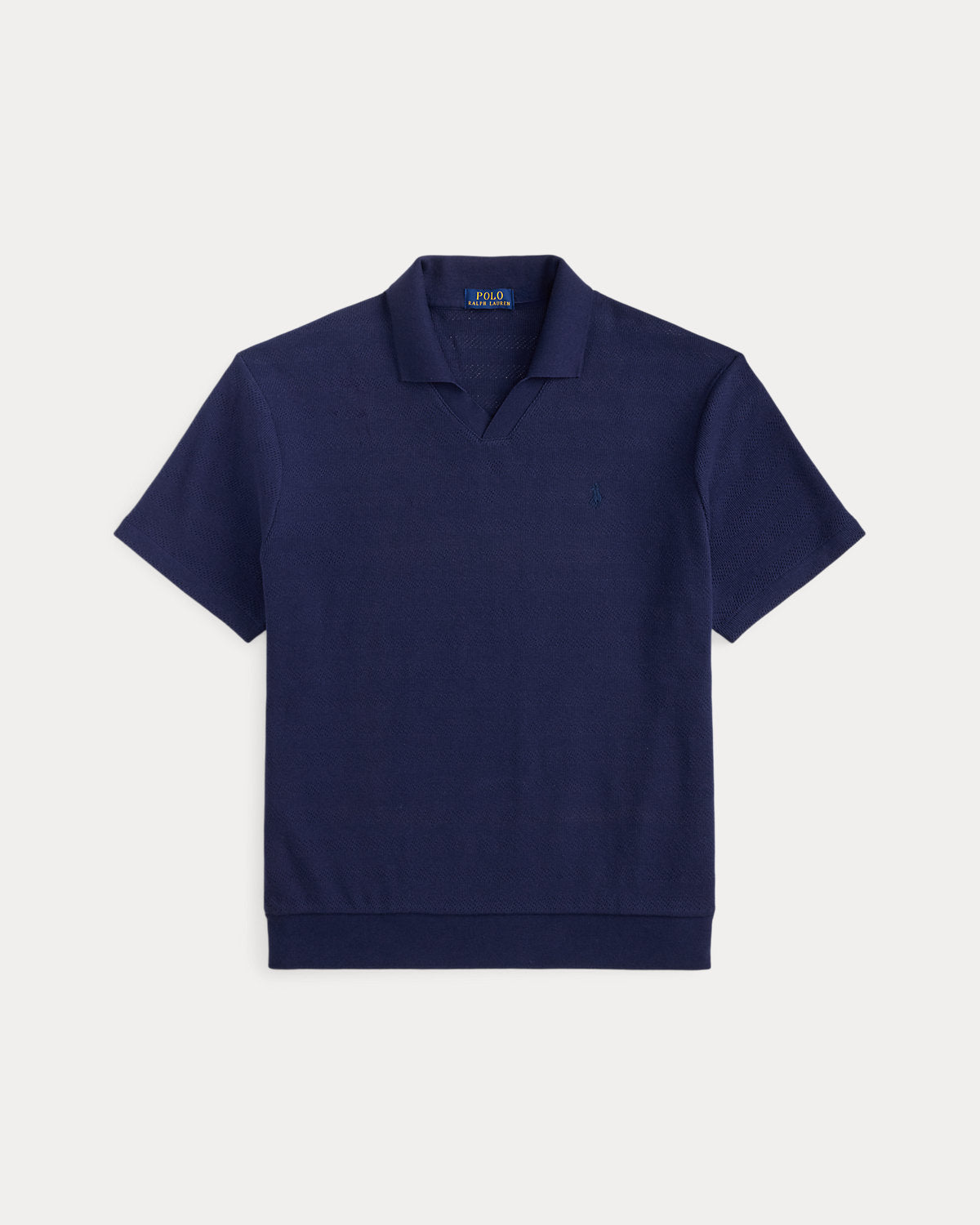 Pointelle-Ribbed Polo Shirt