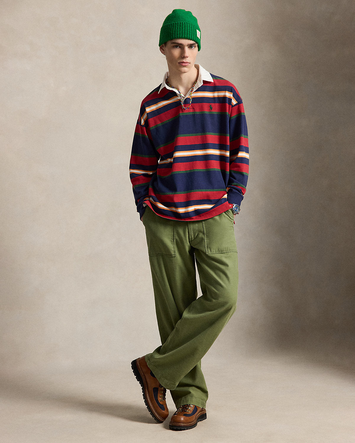 Big Fit Striped Jersey Rugby Shirt