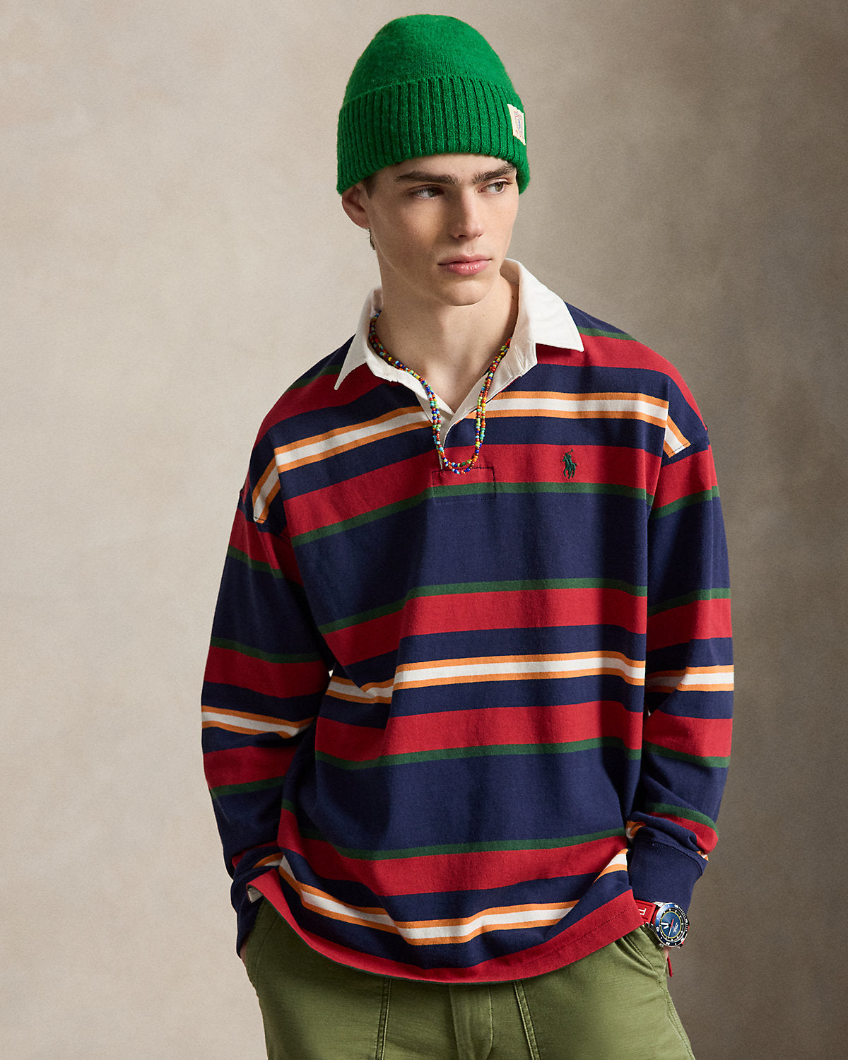 Big Fit Striped Jersey Rugby Shirt