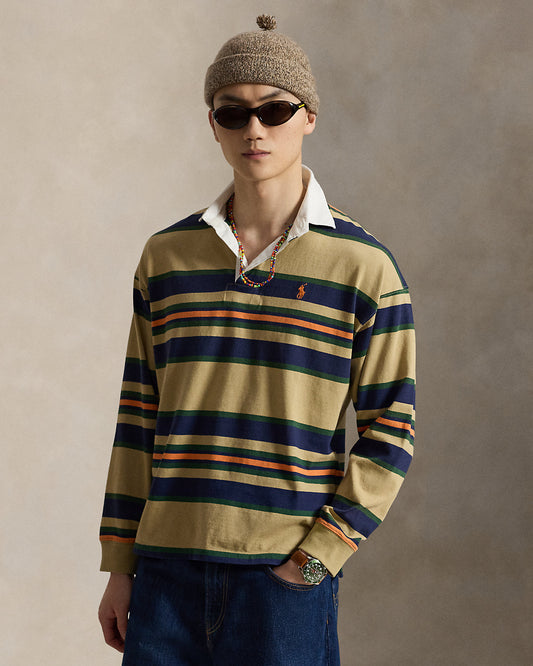 Big Fit Striped Jersey Rugby Shirt
