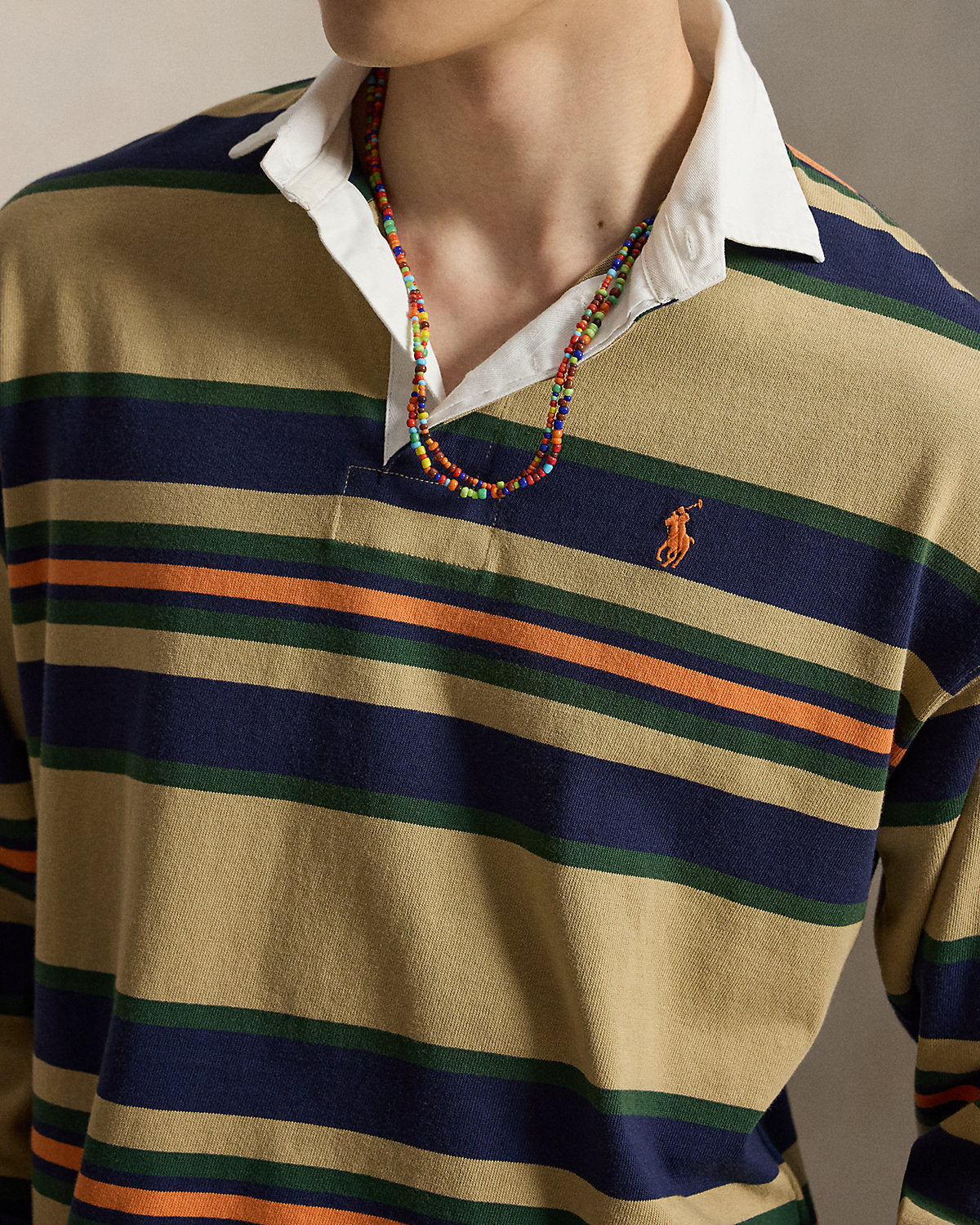 Big Fit Striped Jersey Rugby Shirt