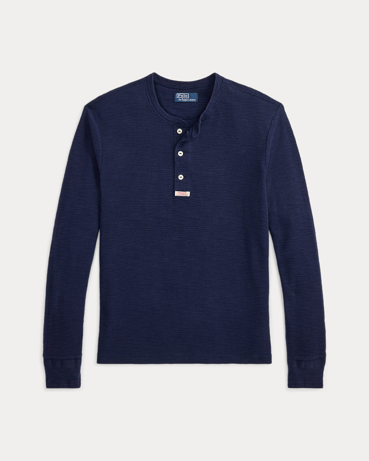 Waffle-Knit Henley Shirt