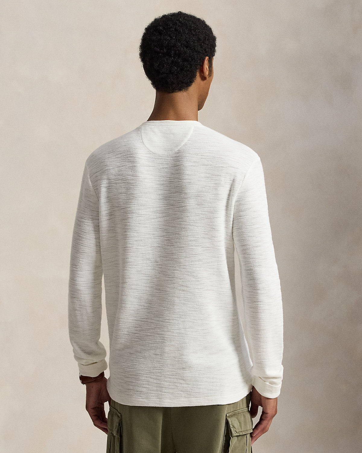 Waffle-Knit Henley Shirt