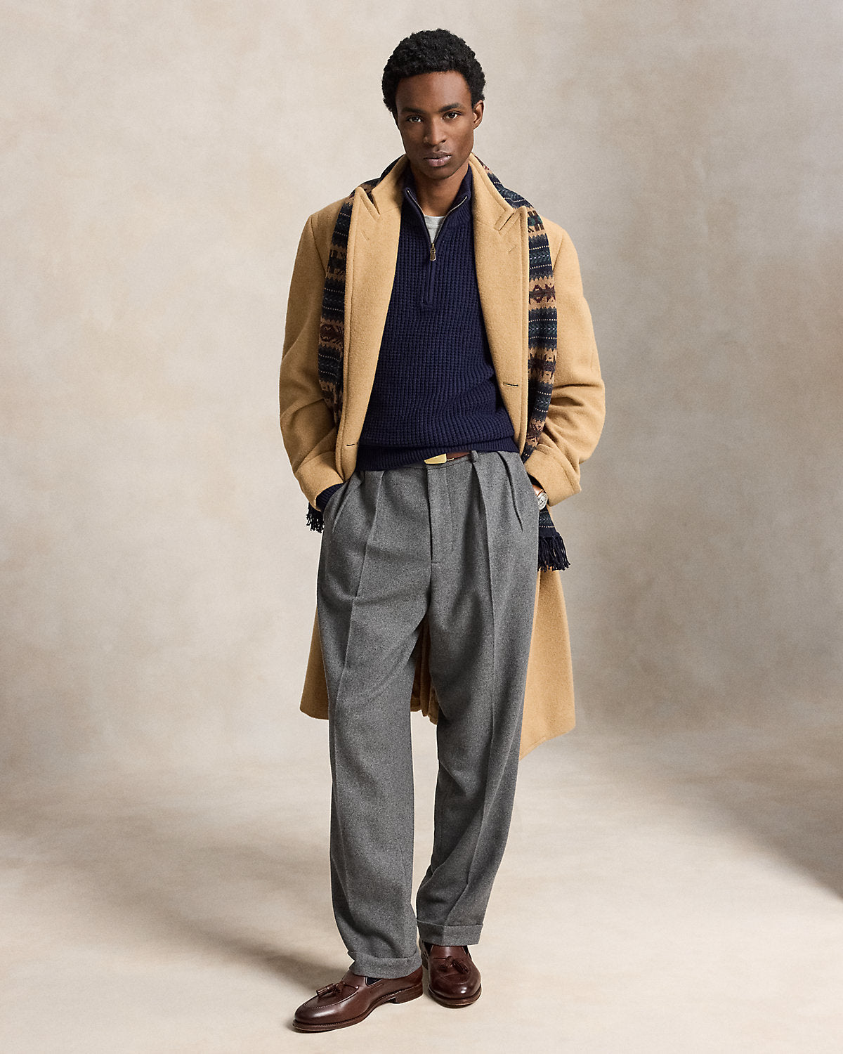 Waffle-Knit Wool-Cotton Sweater