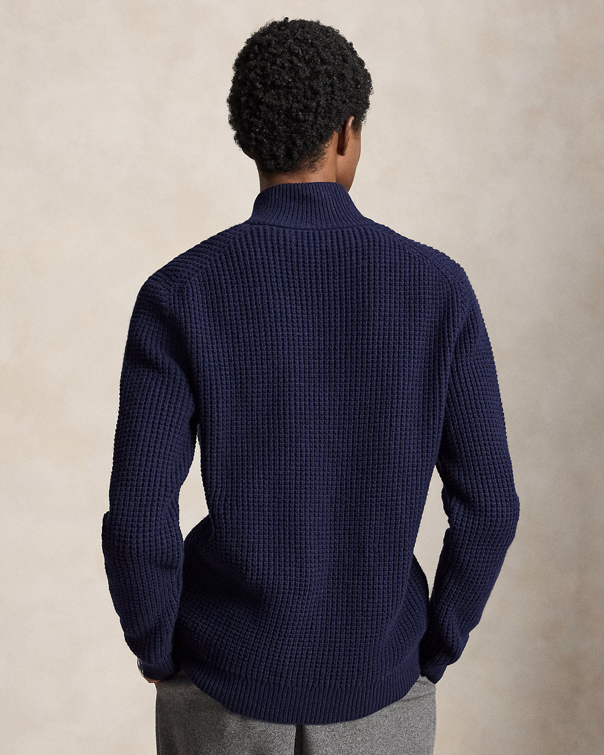 Waffle-Knit Wool-Cotton Sweater