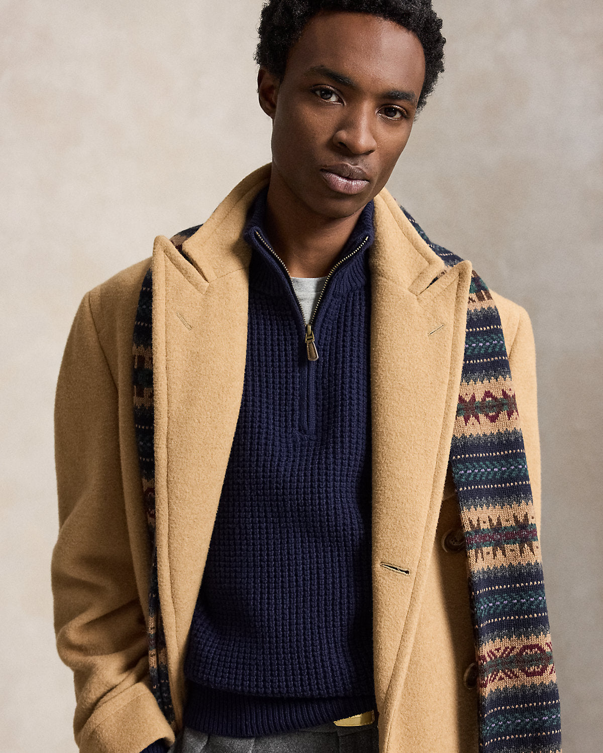 Waffle-Knit Wool-Cotton Sweater