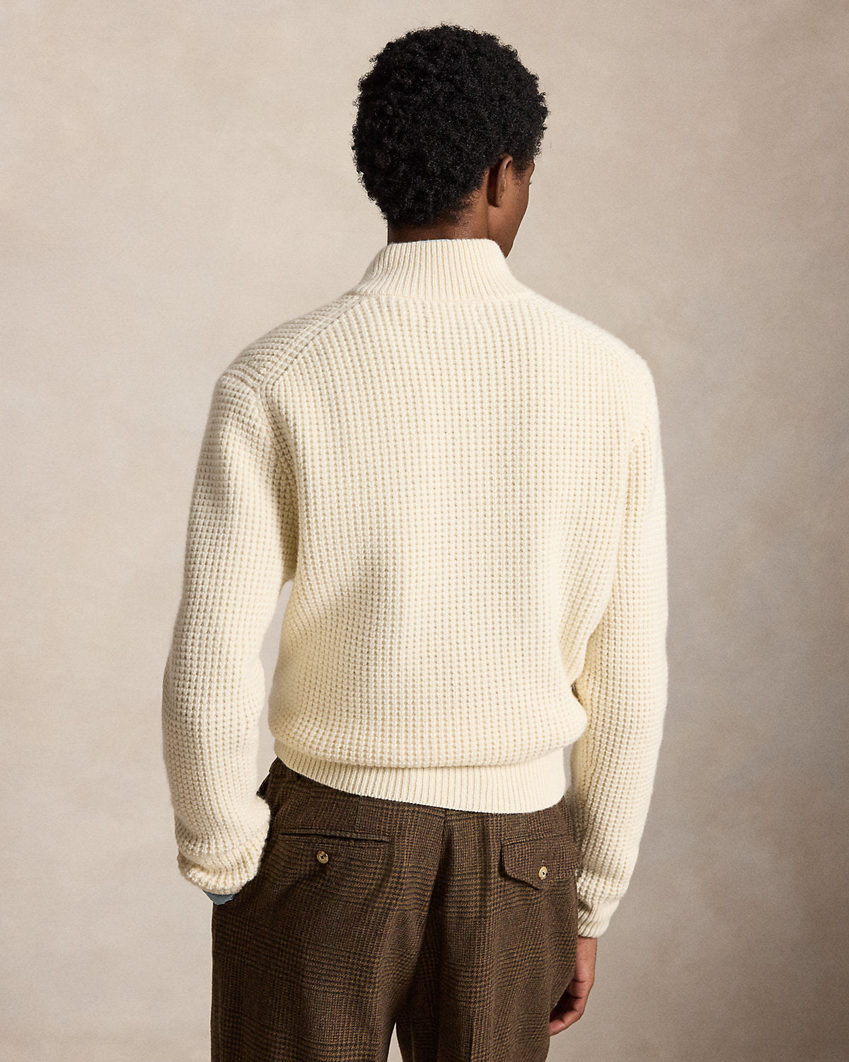Waffle-Knit Wool-Cotton Sweater