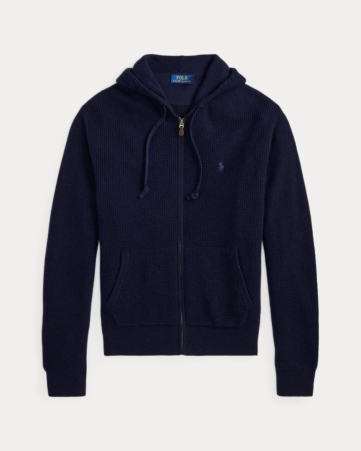 Waffle-Knit Wool-Cotton Hooded Sweater