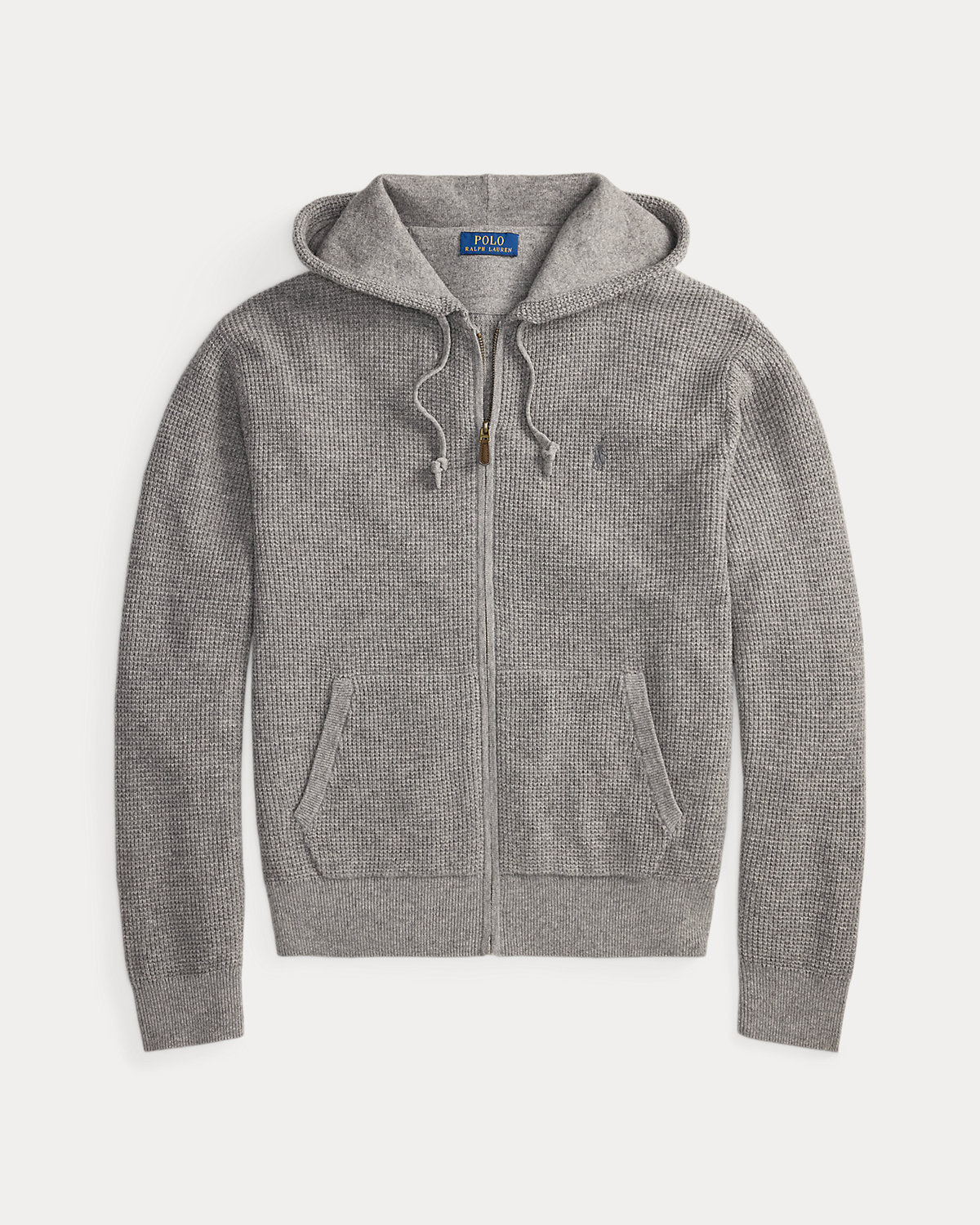 Waffle-Knit Wool-Cotton Hooded Sweater