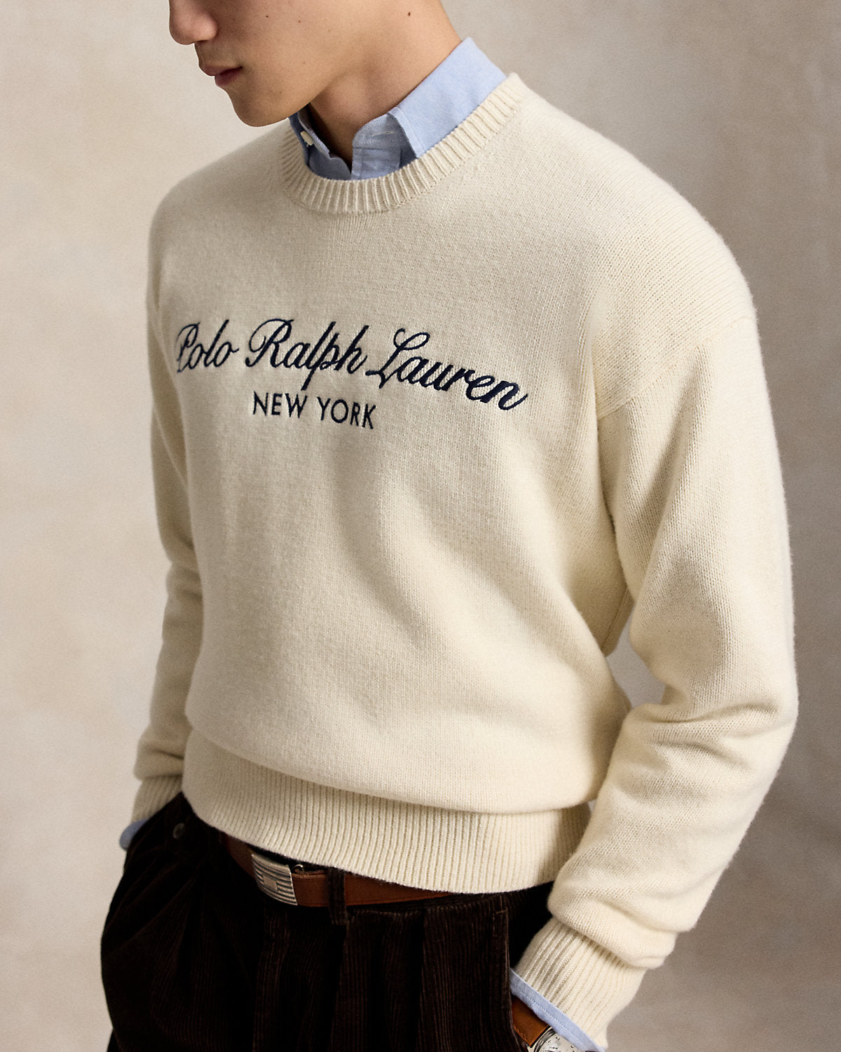 Relaxed Fit Wool-Cotton Sweater