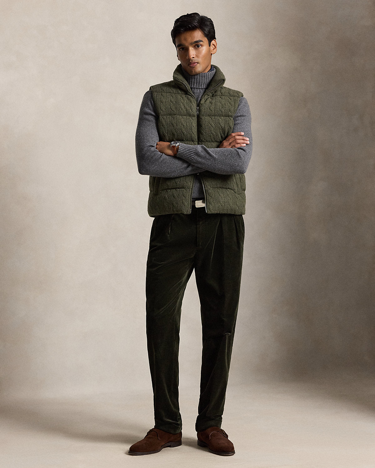 Cable-Knit Wool-Cashmere Sweater Vest