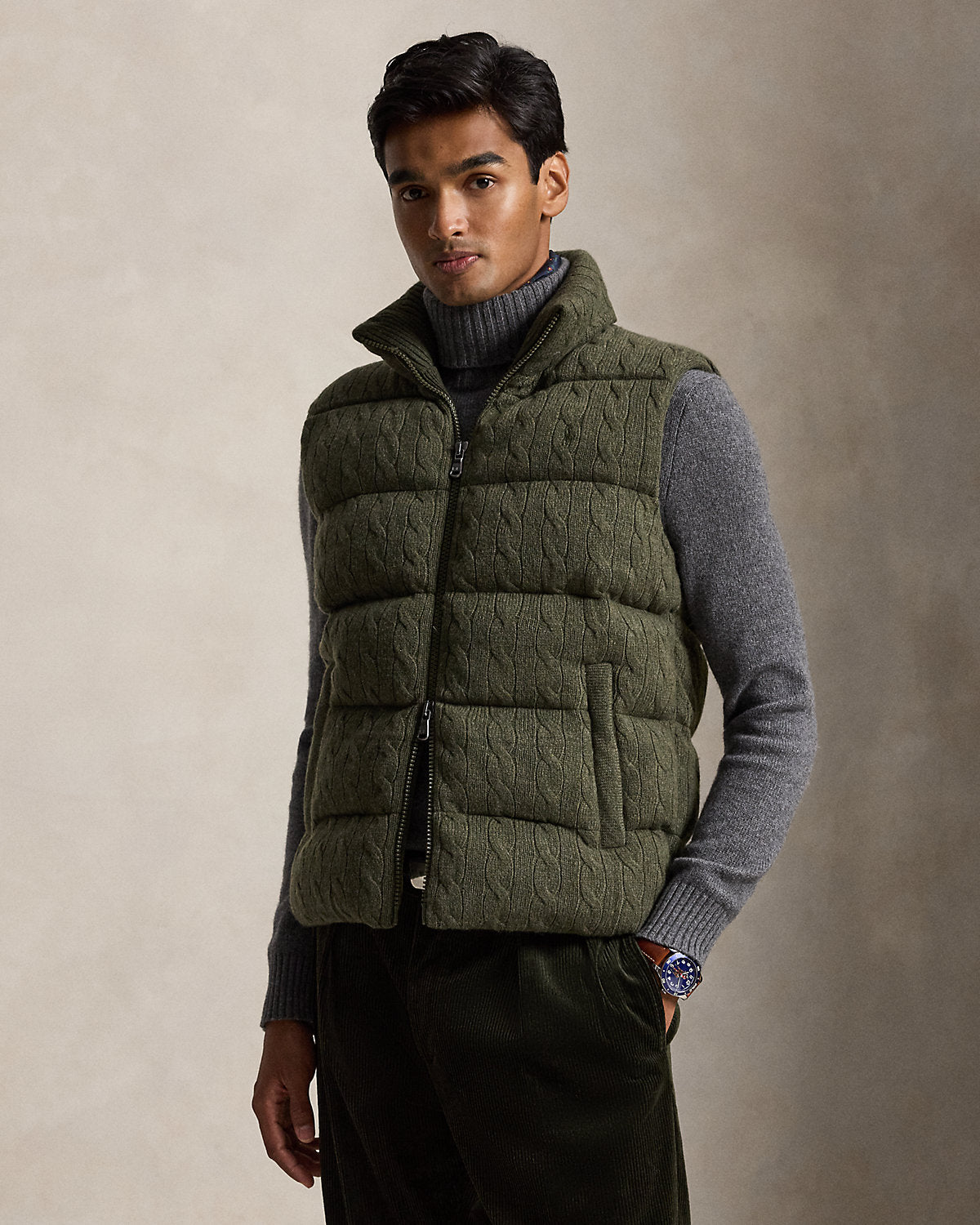 Cable-Knit Wool-Cashmere Sweater Vest