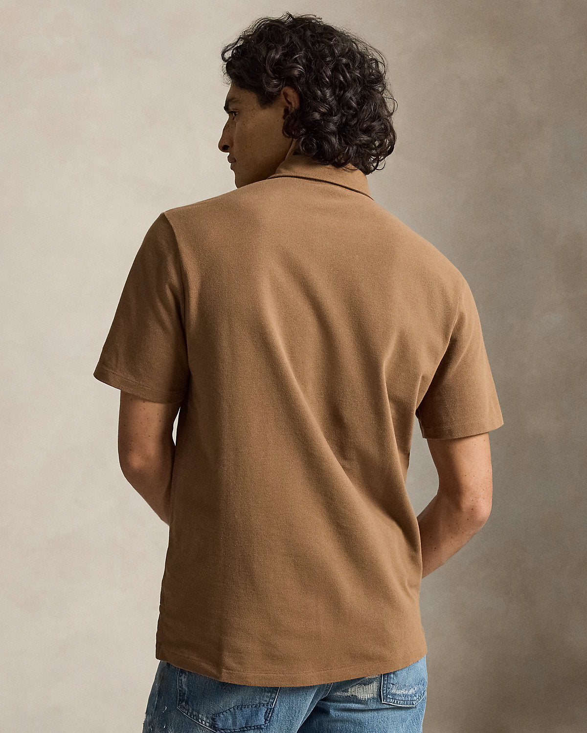 Classic Fit Bear Mesh Polo Shirt