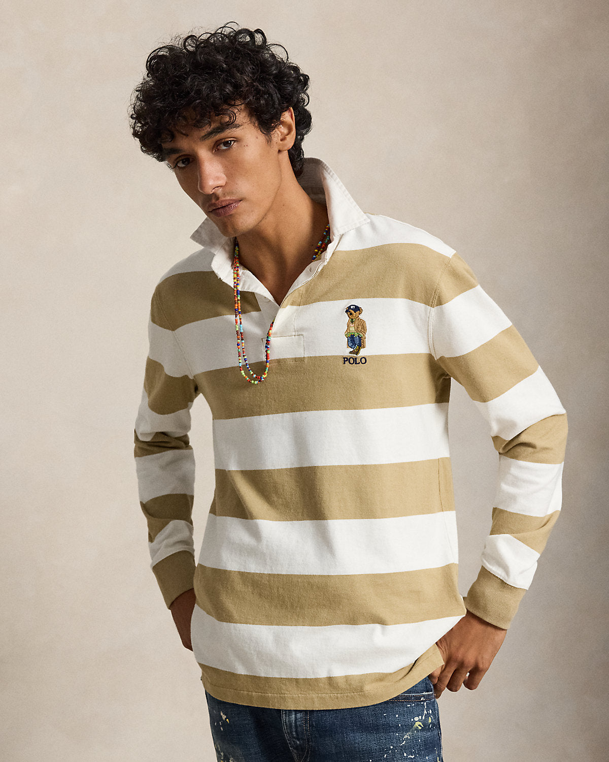 Classic Fit Bear Rugby Shirt