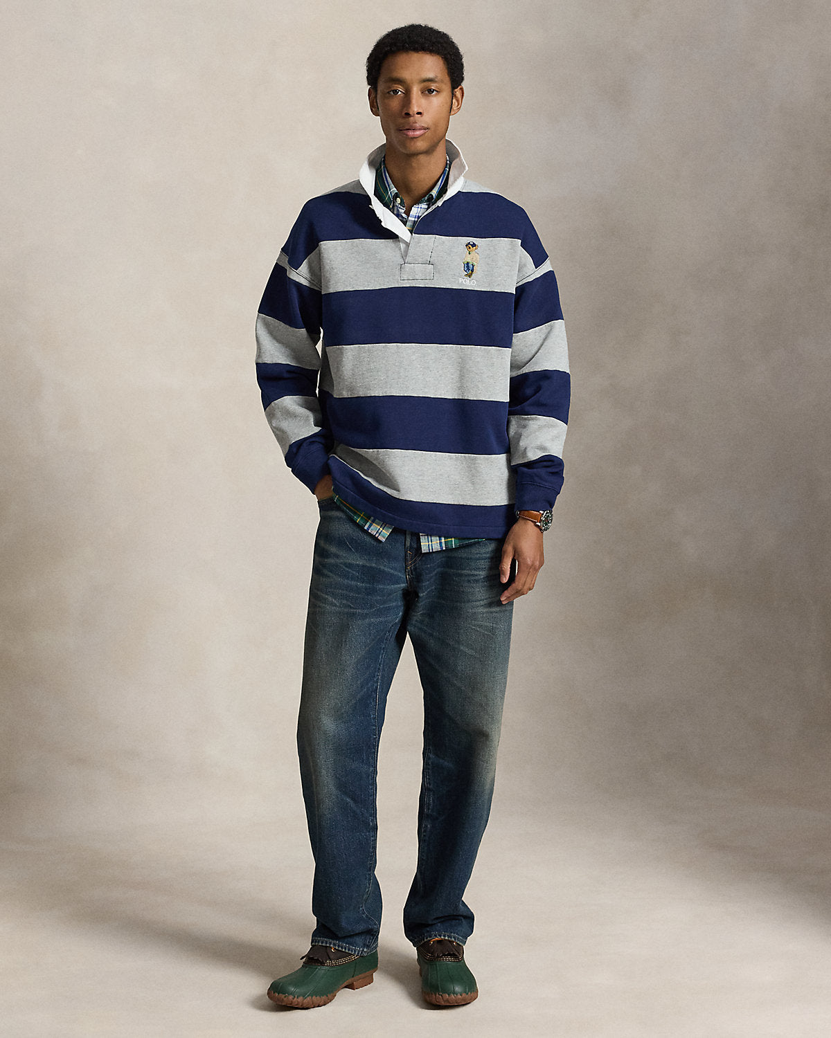 Big Fit Bear Rugby Sweatshirt