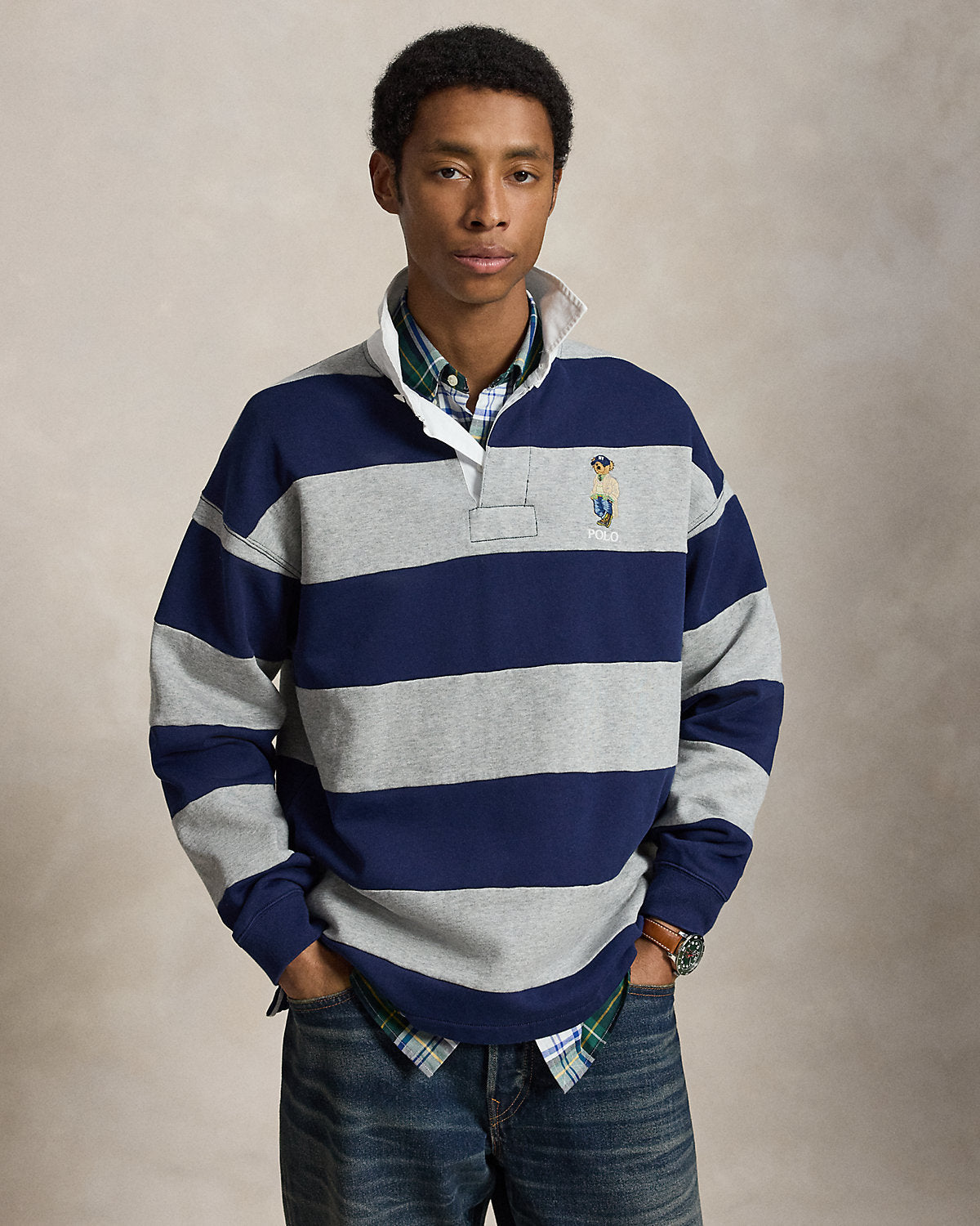 Big Fit Bear Rugby Sweatshirt