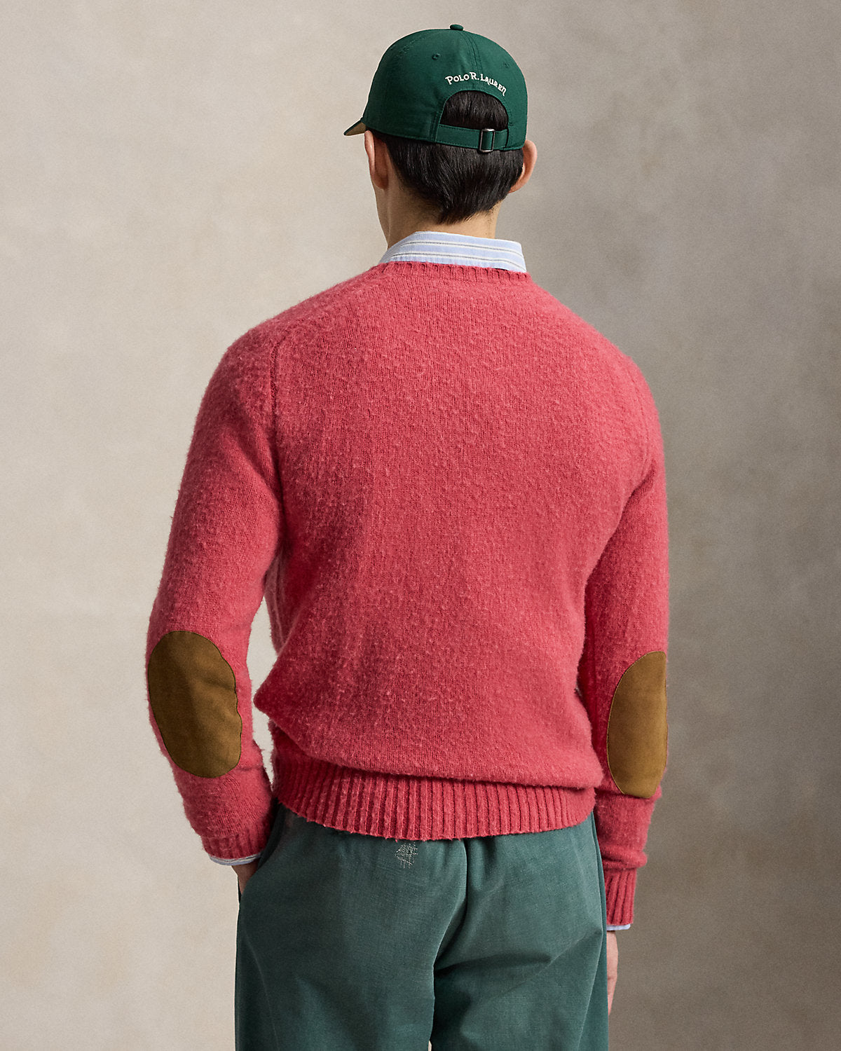 Suede-Patch Wool-Cashmere Sweater