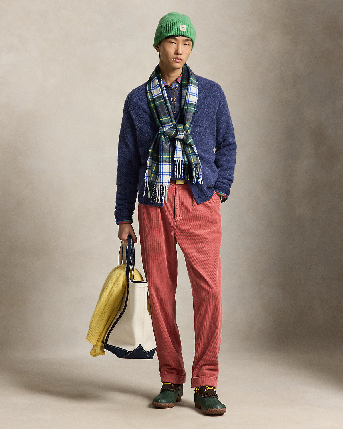 Suede-Patch Wool-Cashmere Sweater