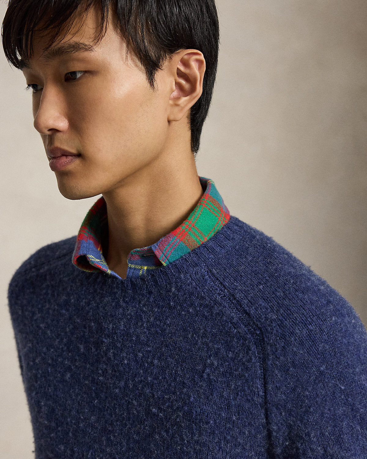 Suede-Patch Wool-Cashmere Sweater