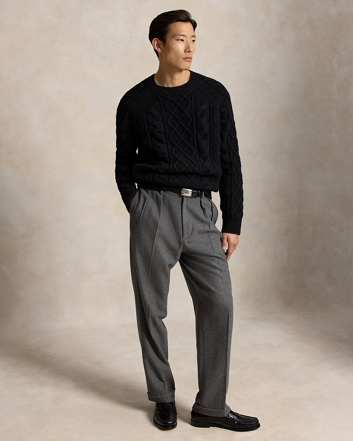 Aran-Knit Wool-Alpaca Sweater