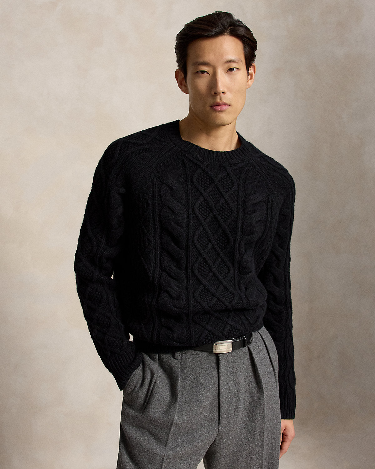 Aran-Knit Wool-Alpaca Sweater