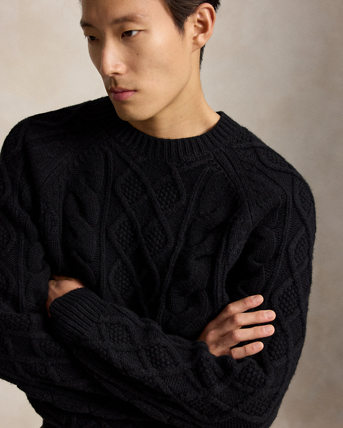 Aran-Knit Wool-Alpaca Sweater
