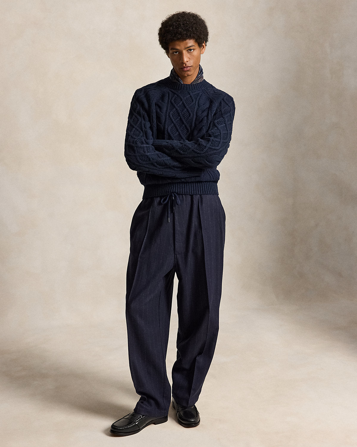 Aran-Knit Wool-Alpaca Sweater