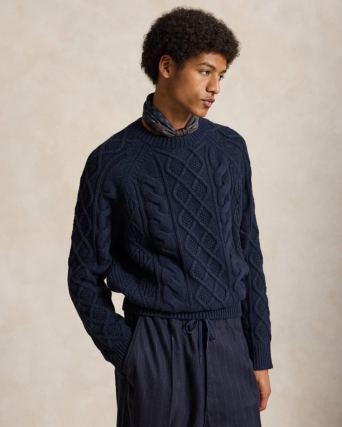 Aran-Knit Wool-Alpaca Sweater