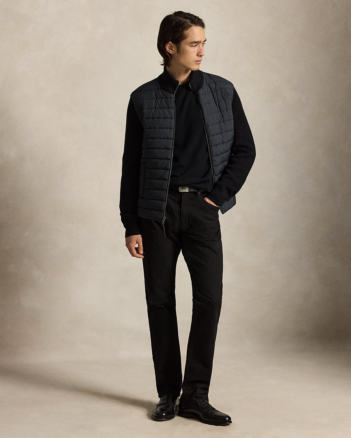 Hybrid Full-Zip Mockneck Sweater