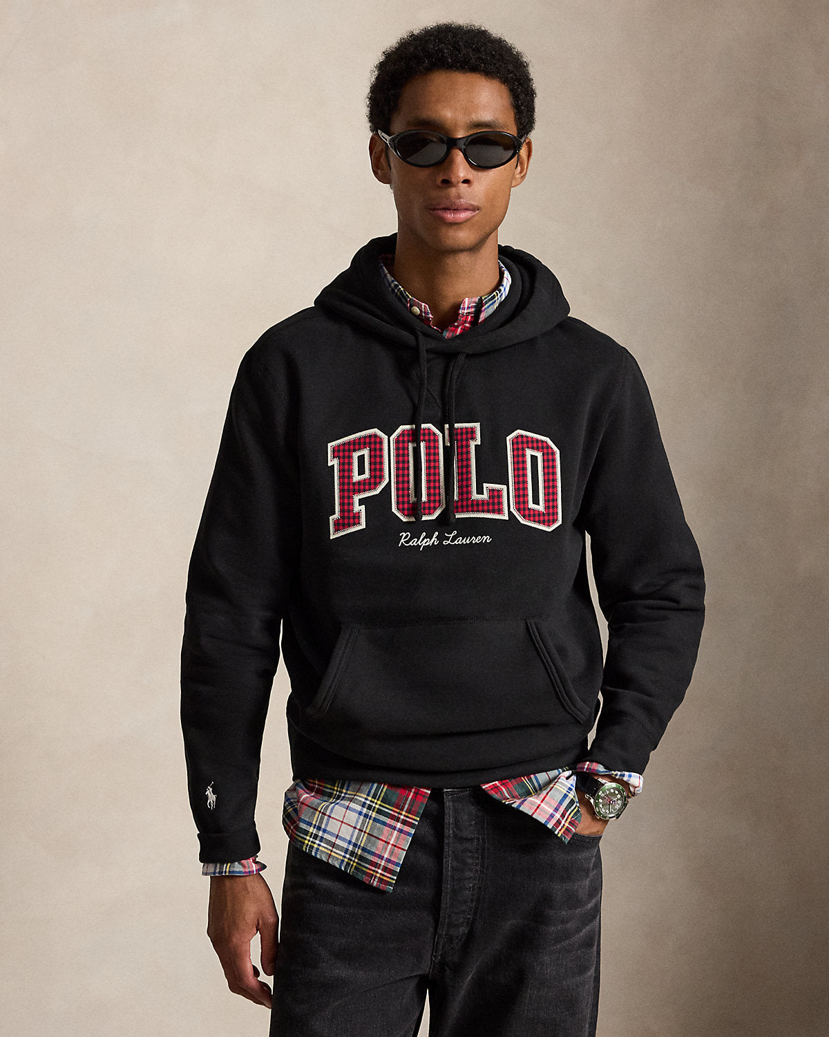 The Fleece Plaid-Logo Hoodie