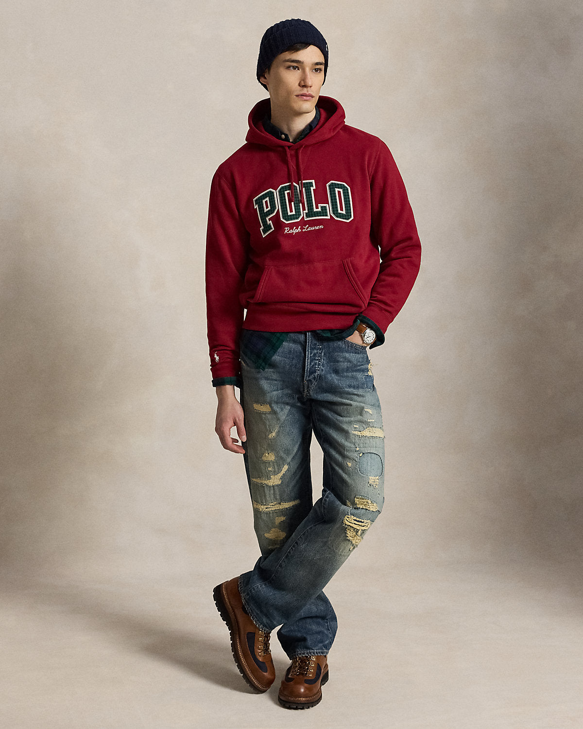 The Fleece Plaid-Logo Hoodie