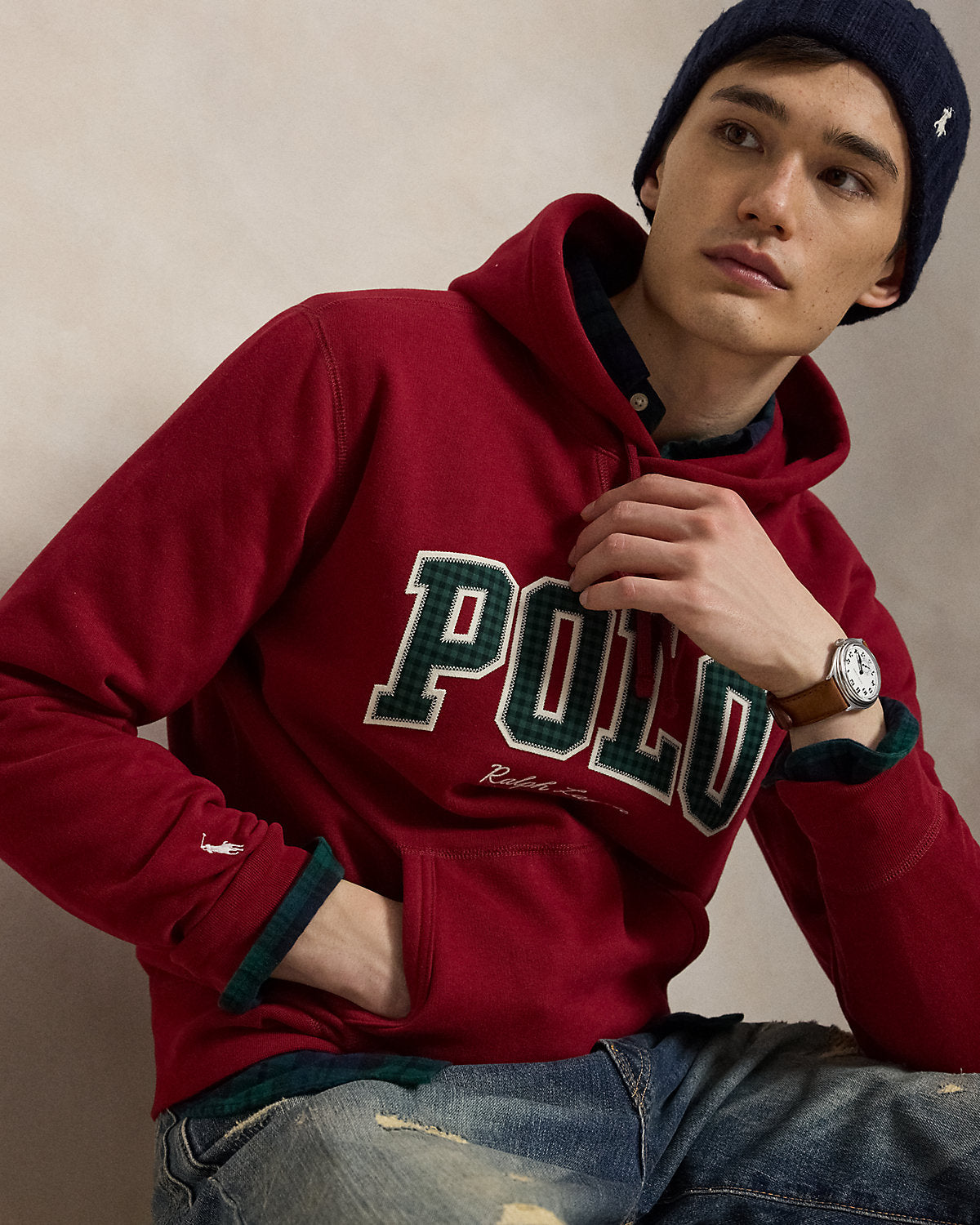 The Fleece Plaid-Logo Hoodie