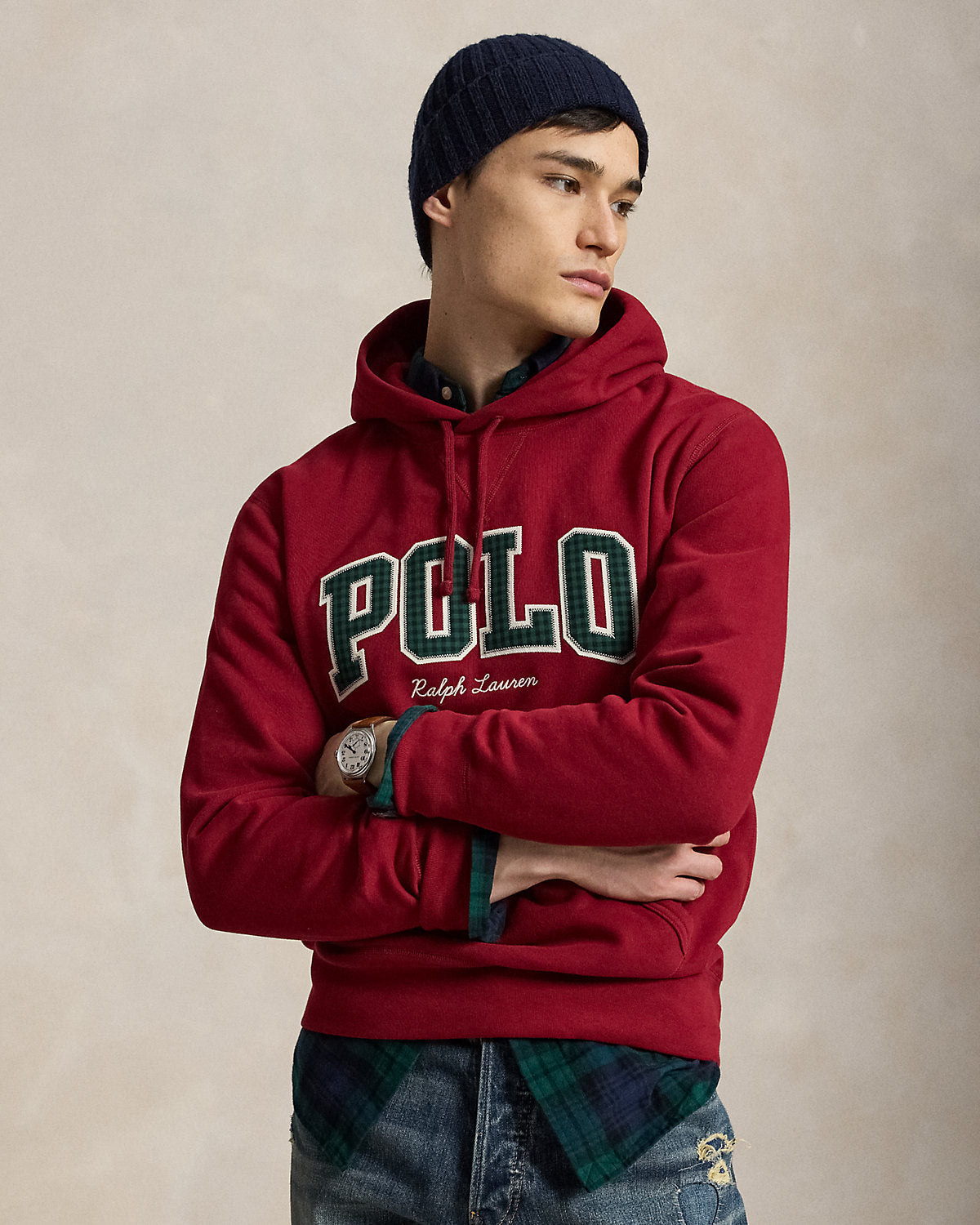 The Fleece Plaid-Logo Hoodie