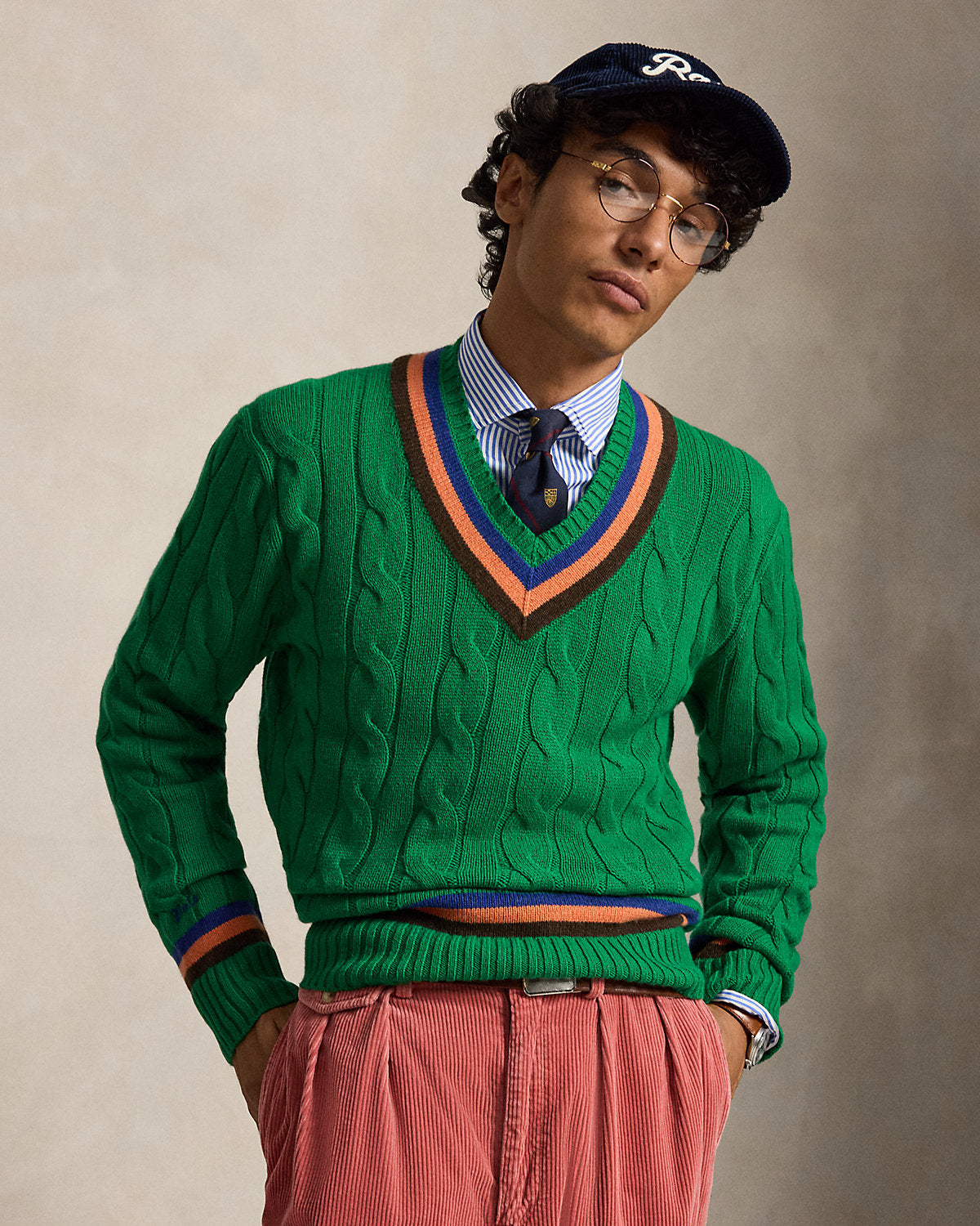 Cable-Knit Wool-Cotton Cricket Sweater