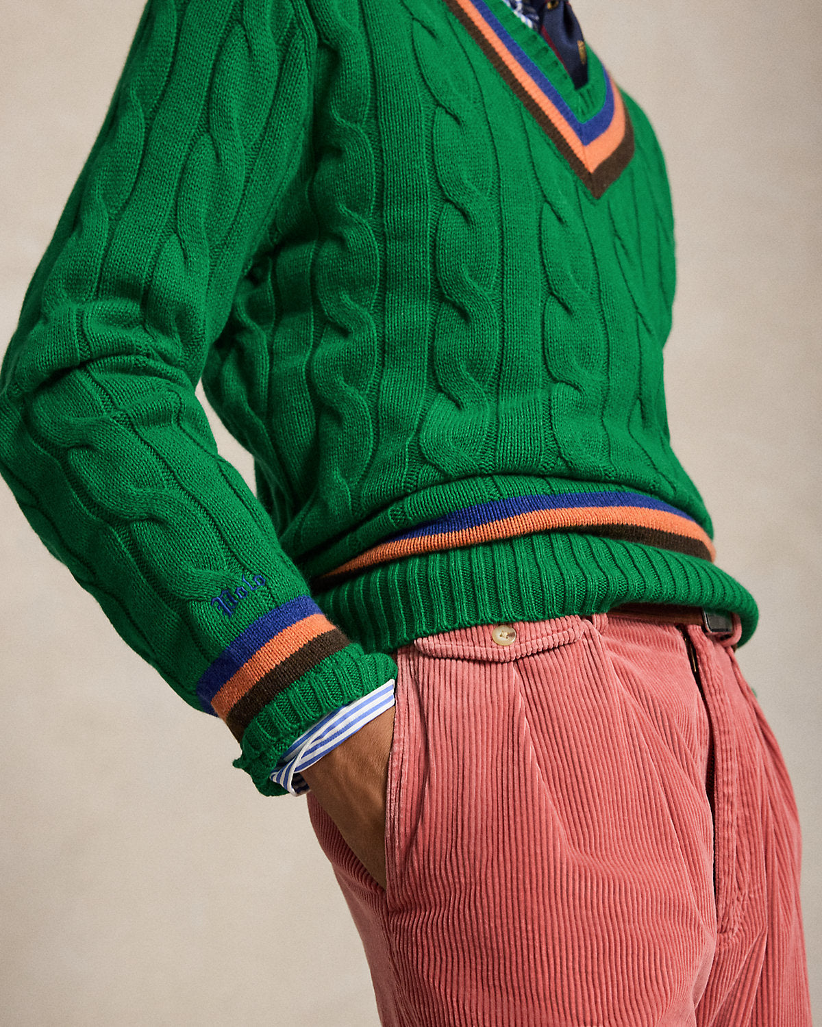 Cable-Knit Wool-Cotton Cricket Sweater