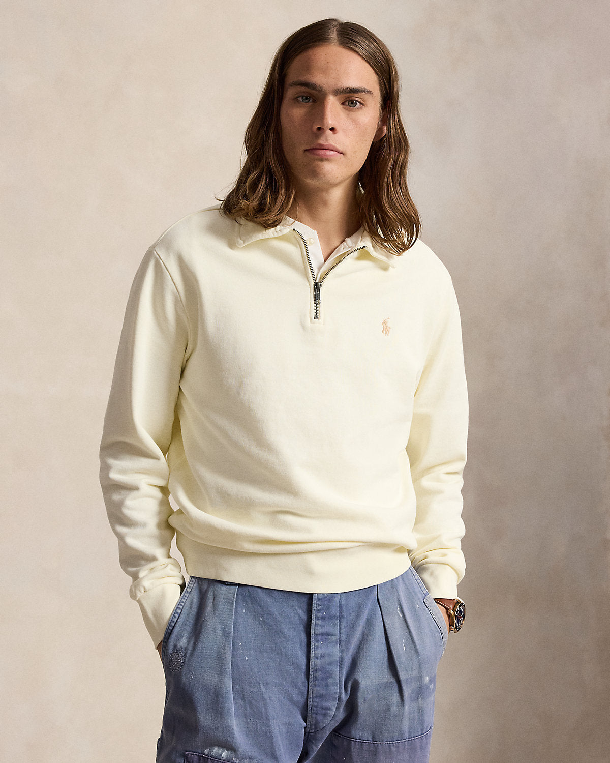 Loopback Fleece Collared Sweatshirt