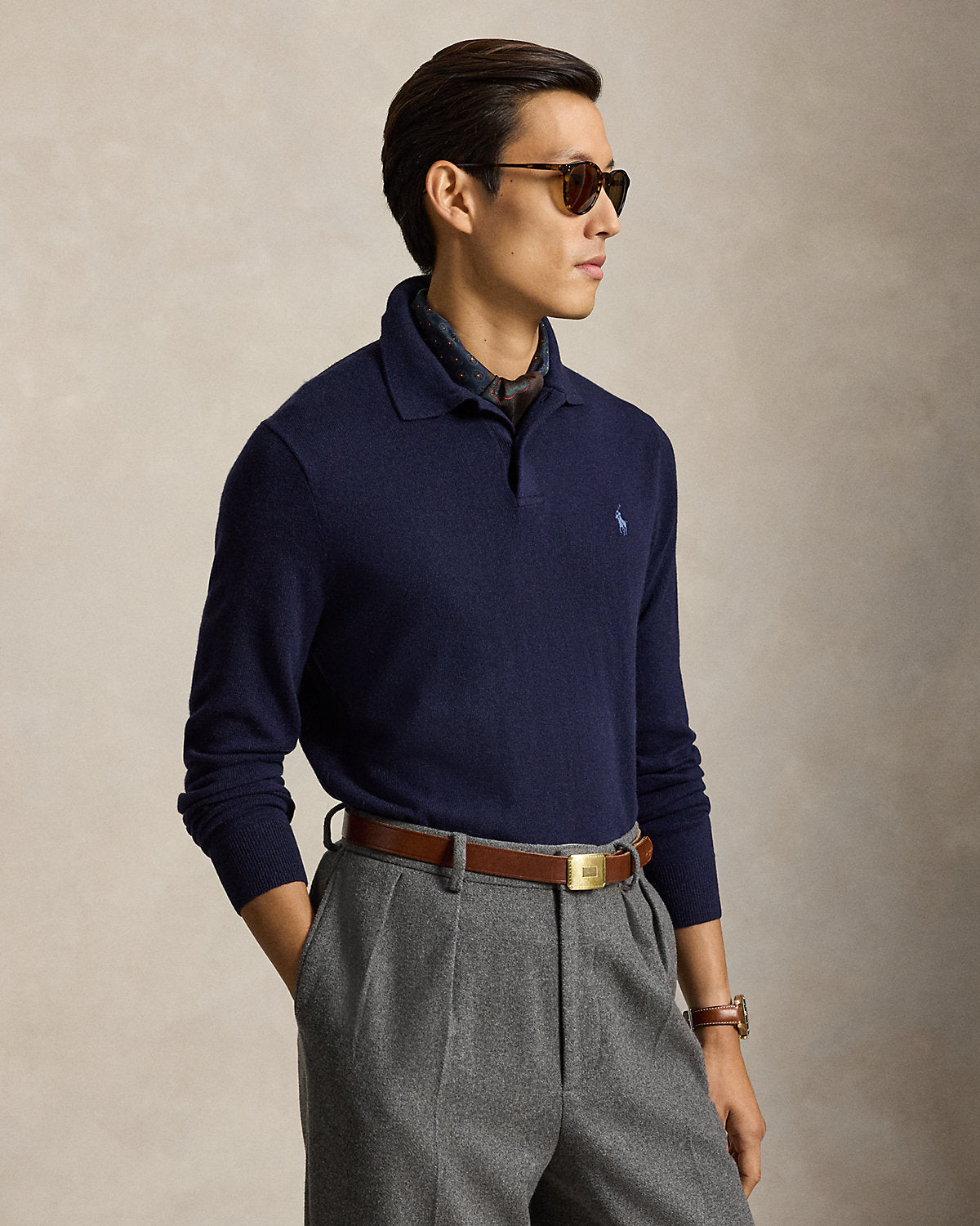 Men's Wool Polo-Collar Sweater