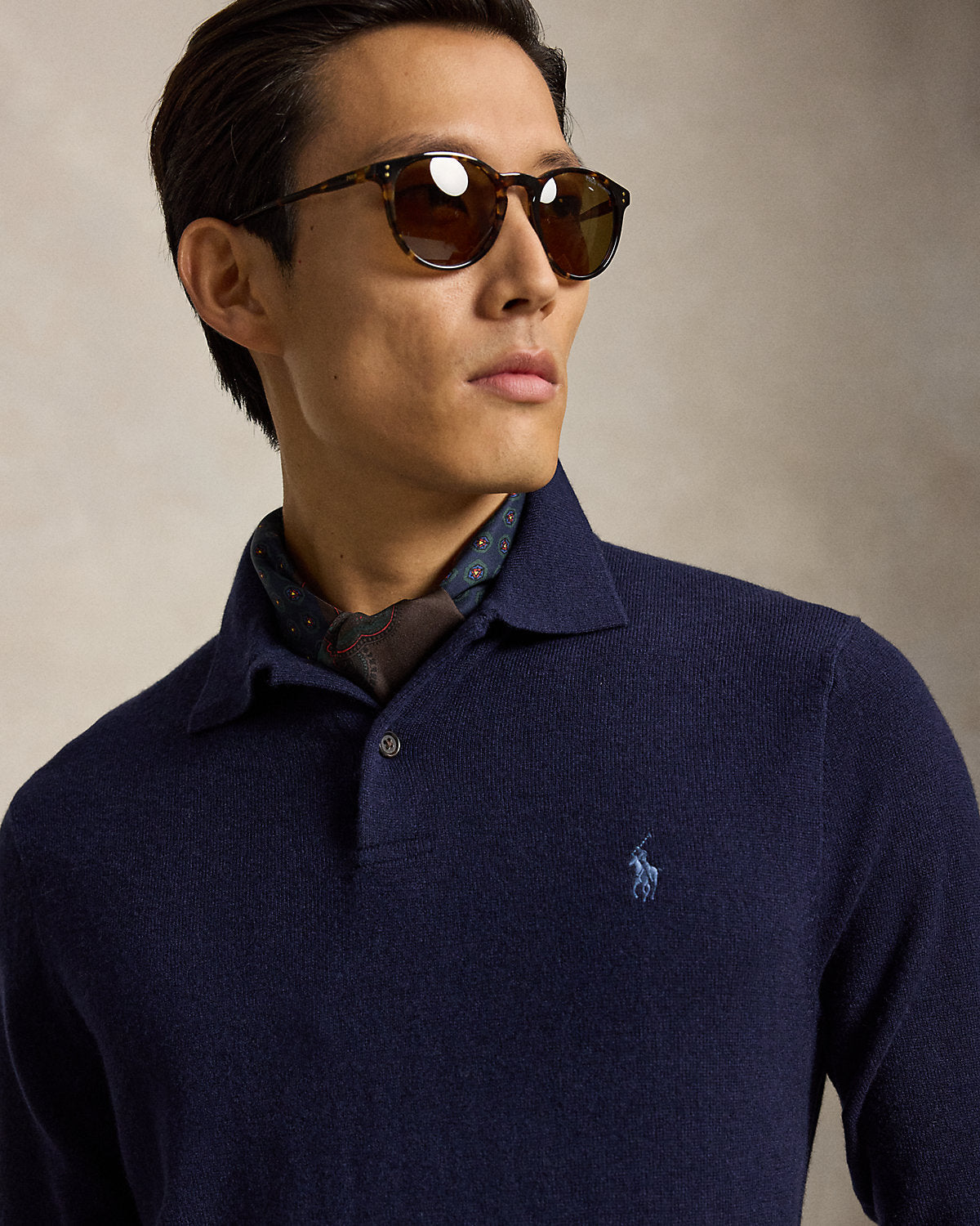Men's Wool Polo-Collar Sweater