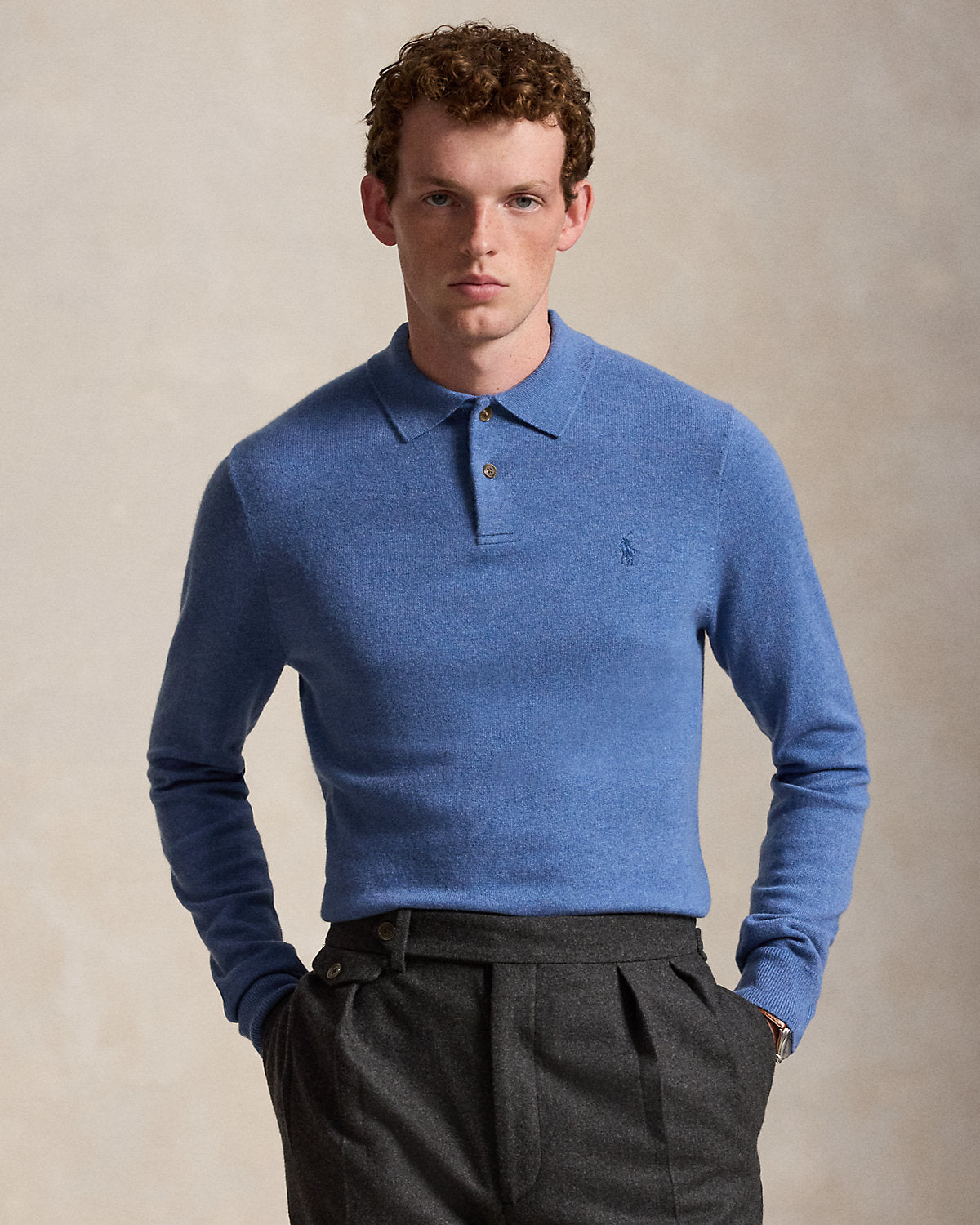 Men's Wool Polo-Collar Sweater