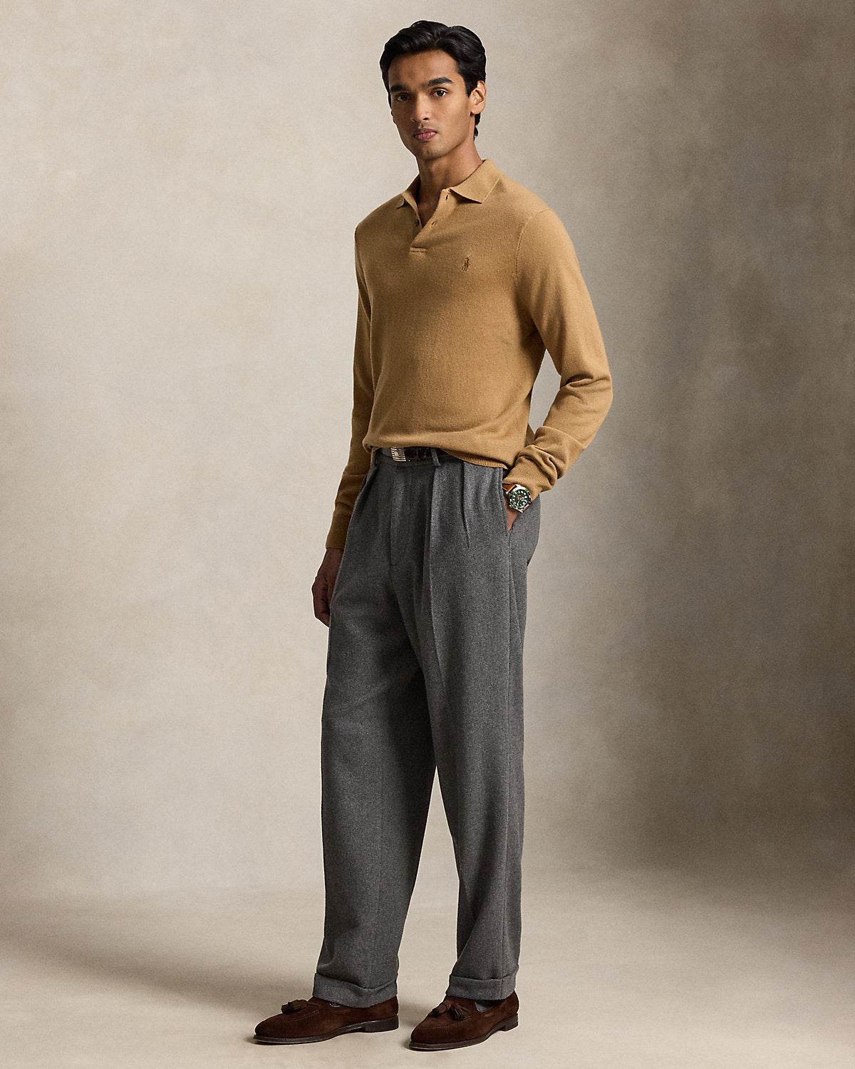 Men's Wool Polo-Collar Sweater