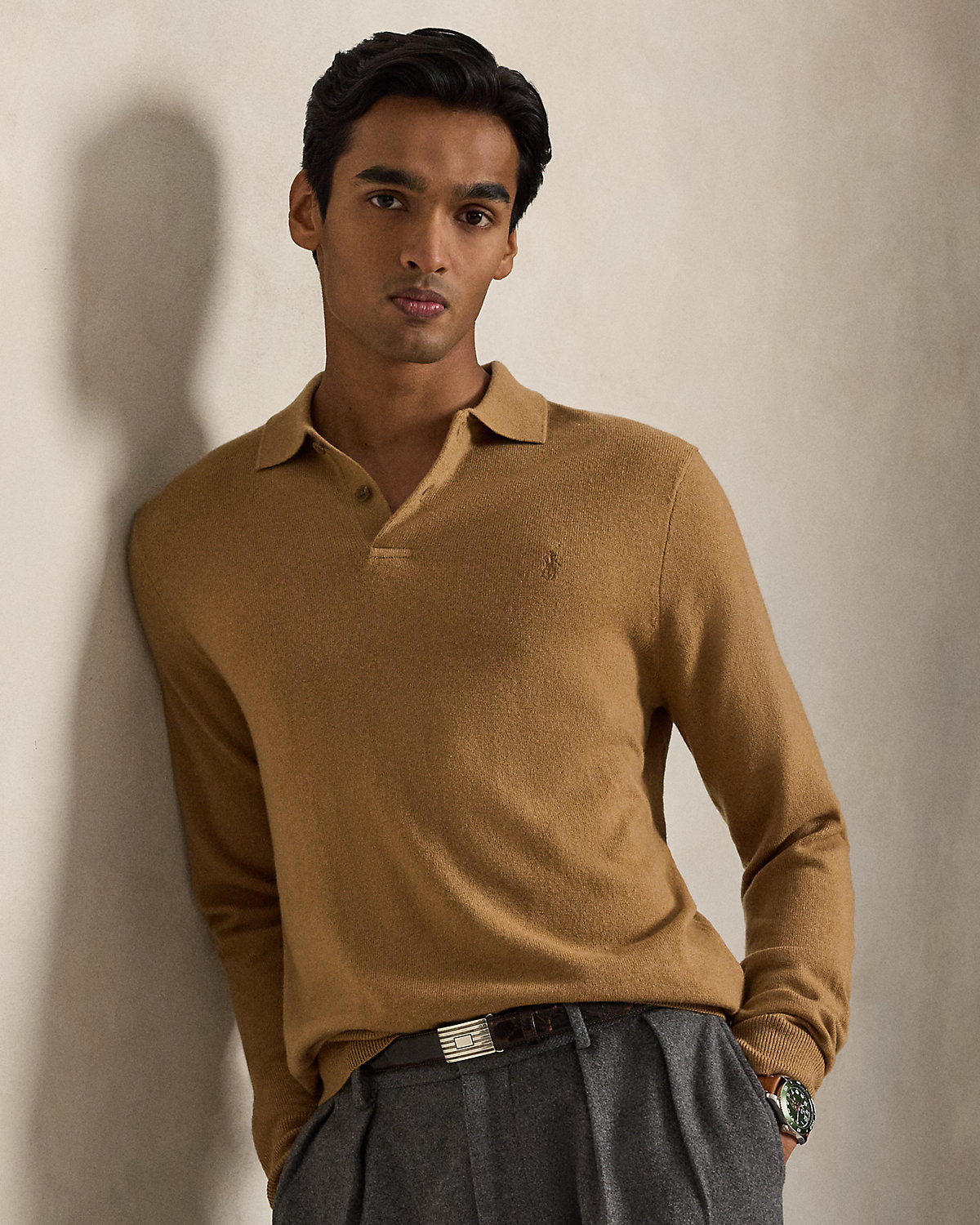 Men's Wool Polo-Collar Sweater