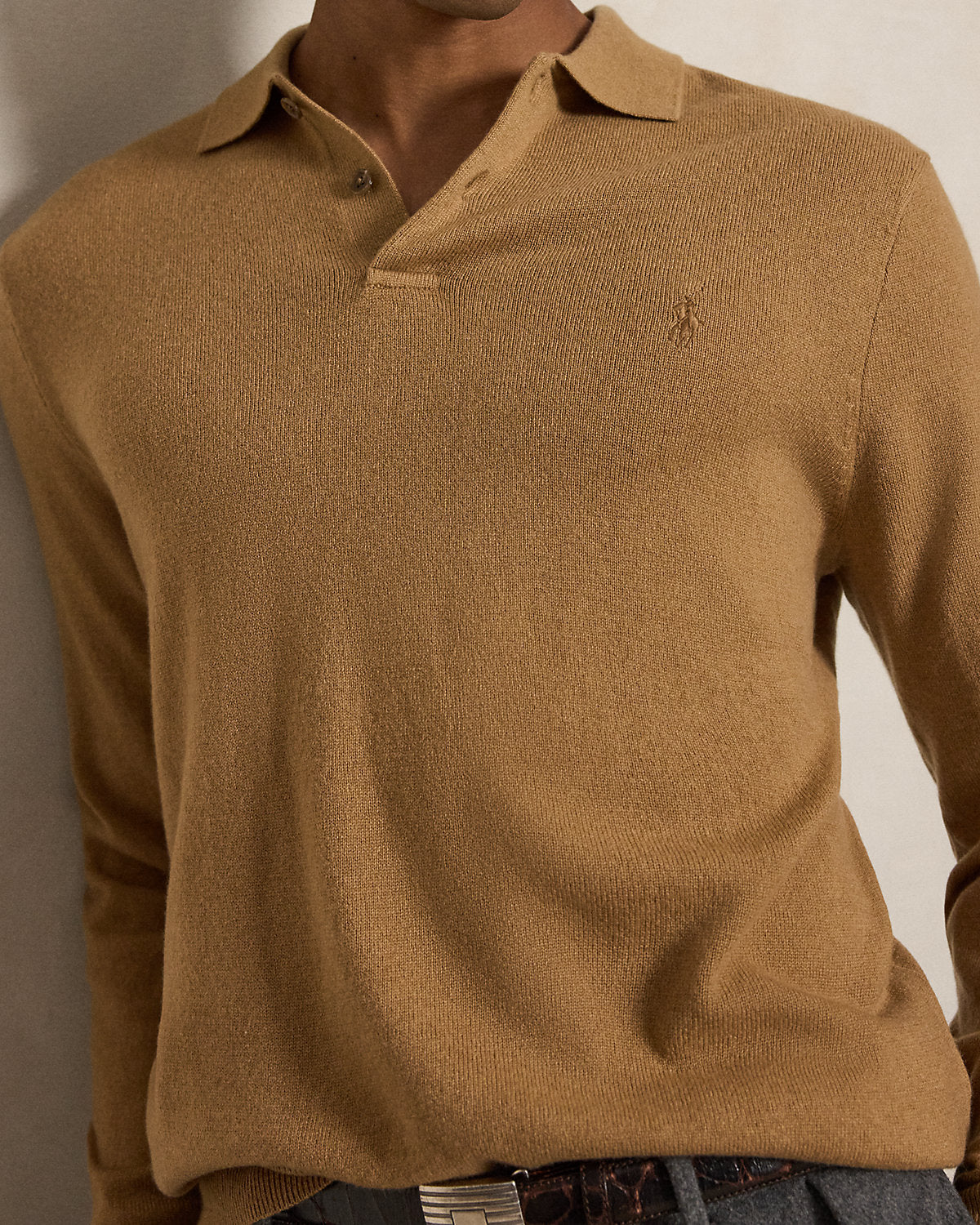 Men's Wool Polo-Collar Sweater