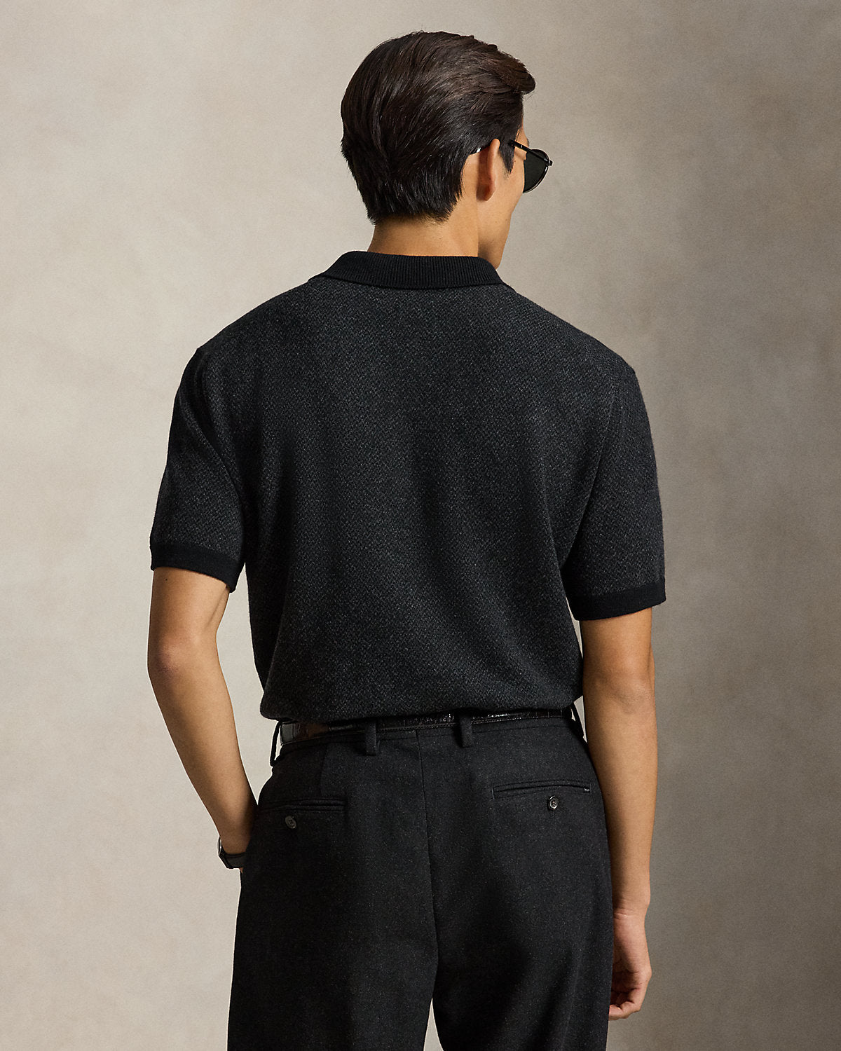 Relaxed Fit Wool Polo-Collar Sweater